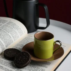 Artvigor, Porzellan Kaffeeservice, Bunt 12 Teilig Kaffee Set, Mit 6 Espressotassen 80 Ml, 6 Untertassen, Mehrfarbig -Esstisch Lieferungen Rabatte 0310d4ee990523cc50c58fe227064e07