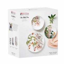 Maxwell & Williams Dinner-Set Night Garden - Blumen 12-tlg., Geschirrset, Teller, Schalen, Porzellan, II0093 -Esstisch Lieferungen Rabatte 031d015b3b9dcff807804c384e50c749
