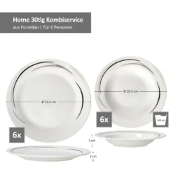 Mambo-Cat Kaffee-Tasse Porzellan-Becher Geschirr-Set Schüssel Bowl-Schale Tafel-Zubehör Suppen-Schälchen Speise-Teller Käse-Wurst Ess-Platte Frühstücks-Buffet Brunch Kuchen-Dessert Home Streifen-Grau Schwarz-Creme Kombi-Service Sechs-Personen -Esstisch Lieferungen Rabatte 0340c9281ab81c10f11f126e8487123b