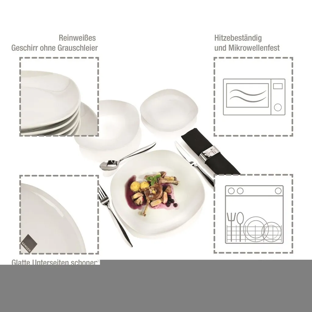 Tafelservice "Bilgola" By Sänger, 18 Teilig Für 6 Personen, Im Abgerundetem Design 12 Tafelservice "Bilgola" By Sänger, 18 Teilig Für 6 Personen, Im Abgerundetem Design – Bild 10