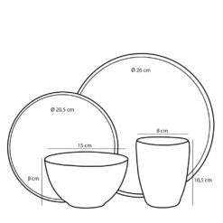 Mica Decorations Tabo Service Set Für 4 Personen - Keramik - Grau -Esstisch Lieferungen Rabatte 0c41a2402304b15577295790298ac206