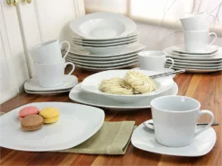 CreaTable 19511 Tafelservice Amelie Für 6 Personen + Uni, Porzellan, Weiß (1 Set, 12-teilig) -Esstisch Lieferungen Rabatte 0f8ce91fda127a8e855f71bed8328a3e