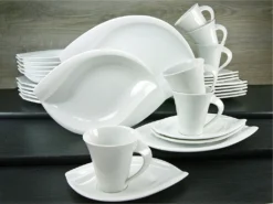 CreaTable 14742 Kombiservice Acacia Für 6 Personen + Uni, Porzellan, Oval, Weiß (1 Set, 30-teilig) -Esstisch Lieferungen Rabatte 166e659e9605a8249f06ba01ab66d094