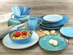 CreaTable 20157 Kombiservice Nature Collection Aqua Für 4 Personen, Steinzeug, Aqua (1 Set, 16-teilig) -Esstisch Lieferungen Rabatte 17df9a7b1b72c4536f69770a70736140