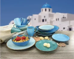 CreaTable 20157 Kombiservice Nature Collection Aqua Für 4 Personen, Steinzeug, Aqua (1 Set, 16-teilig) -Esstisch Lieferungen Rabatte 185227d3b8144a3fe47dea06633aab2d