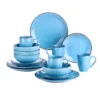 Vancasso Serie Navia Oceano, 16 Teilig Essservice Set Aus Steingut, Tafeiservice Für 4 Personen, Wasserblau, Vintage Aussehen, Natur Design -Esstisch Lieferungen Rabatte 18c0aea17d547501c766fc300e3bbbdf