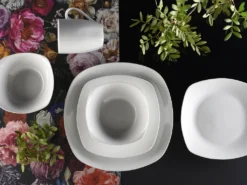 CreaTable 13915 Kombiservice Square Für 4 Personen, Porzellan, Weiß (1 Set, 16-teilig) -Esstisch Lieferungen Rabatte 1a0d4cac99a802cdbe665b972da03877