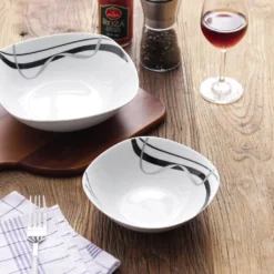 VEWEET, Serie 'Fiona', 100-teilig Porzellan Tafelservice Set, Kombiservice Mit Dessertteller, Speiseteller, Suppenteller, Müslischalen, Kaffeebecher, Kaffeetassen Set, Eierbecher, Milch- Und Zuckerset -Esstisch Lieferungen Rabatte 1c0dfac59b79103447d13a44e2dc2f48