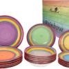 Tellerset Rainbow 18-tlg. 6 Personen Steingut Tafelservice Dessertteller Speiseteller Suppenteller -Esstisch Lieferungen Rabatte 1e9eda531e4bb749e1921c25d597897b