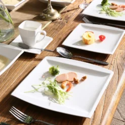 MALACASA, Serie Blance, 60 Tlg. Cremeweiß Porzellan Geschirrset Kombiservice Tafelservice Mit Je 12 Kaffeetassen, 12 Untertassen, 12 Dessertteller, 12 Suppenteller Und 12 Flachteller -Esstisch Lieferungen Rabatte 1f093786941a34530537a92fbeb6d9c8