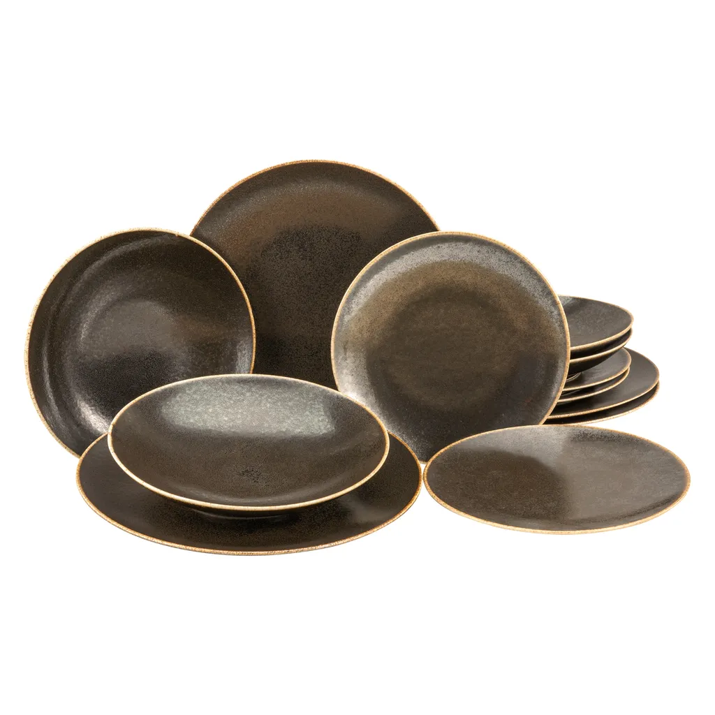 CreaTable 22409 Tafelservice Rusty Für 8 Personen, Porzellan, Braun (1 Set, 12-teilig) 3 CreaTable 22409 Tafelservice Rusty Für 8 Personen, Porzellan, Braun (1 Set, 12-teilig)
