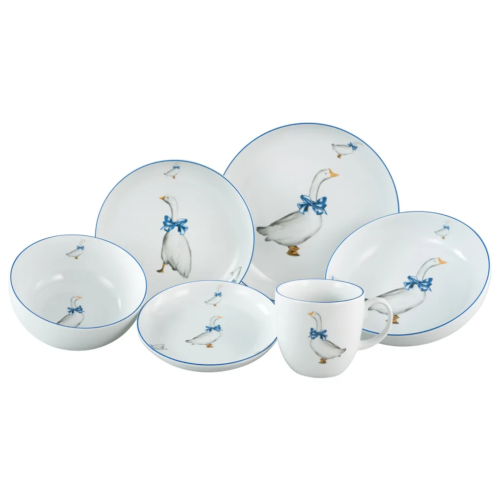 CreaTable 23539 Kombiservice Gänseglück Für 2 Personen, Porzellan, Weiß (1 Set, 10-teilig) 3 CreaTable 23539 Kombiservice Gänseglück Für 2 Personen, Porzellan, Weiß (1 Set, 10-teilig)