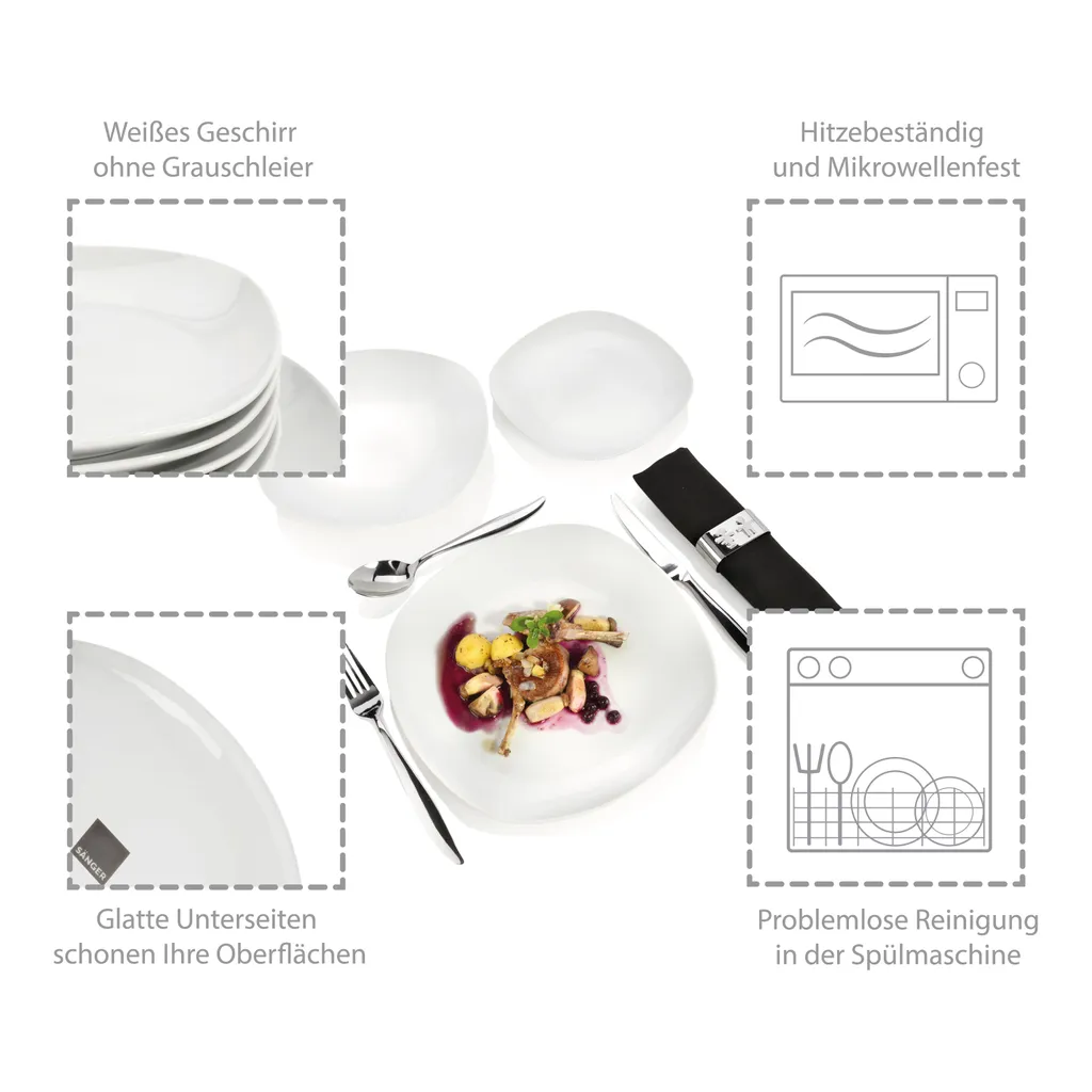Tafelservice "Bilgola" By Sänger, 18 Teilig Für 6 Personen, Im Abgerundetem Design 4 Tafelservice "Bilgola" By Sänger, 18 Teilig Für 6 Personen, Im Abgerundetem Design – Bild 2