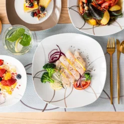 VEWEET Tafelservice 'Nikita' Aus Porzellan, 24 Teilig Geschirrset Beinhatlet Müslischalen, Dessertteller, Speiseteller Und Suppenteller, Geschirrservice Für 6 Personen -Esstisch Lieferungen Rabatte 22fc1cb70eac8634616dd9028f354800