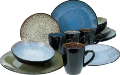 CreaTable 23629 Kombiservice Bali Für 4 Personen, Steinzeug, Mehrfarbig (1 Set, 16-teilig) -Esstisch Lieferungen Rabatte 2302422aa2a0598b6439658c267eb7fb