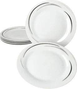 12tlg Tafel-Service Home Suppenteller Speiseteller Streifen Porzellan-Geschirr -Esstisch Lieferungen Rabatte 253a2ed10be974efded77bbbc9bc09d8