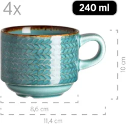 Mäser 931942 Kaffeeservice Prospero Für 6 Personen, Porzellan, Blau (1 Set, 12-teilig) -Esstisch Lieferungen Rabatte 29ec29111a494e12f156b2b5e384e56f