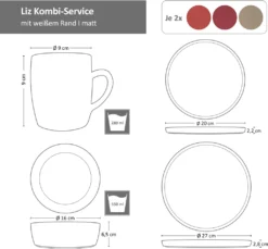 Van Well Liz 24tlg Kombi-Service 6 Pers. Steingut Sand Rot Terracotta Geschirrset -Esstisch Lieferungen Rabatte 2e30c79833dc9836143ef517a3e91879