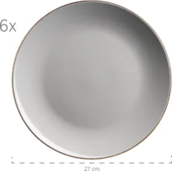Mäser 931628 Kombiservice Metallic RIM Für 6 Personen, Steinzeug, Grau (1 Set, 24-teilig) -Esstisch Lieferungen Rabatte 314e1c37f7c7cbe7be5e3b35bab2b273