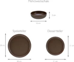 CreaTable, 23659, Serie Uno Braun, Geschirrset, Teller Set 12 Teilig, Farbe:Braun -Esstisch Lieferungen Rabatte 34dcc0466f7312845a5b6f2dc10bc4ff