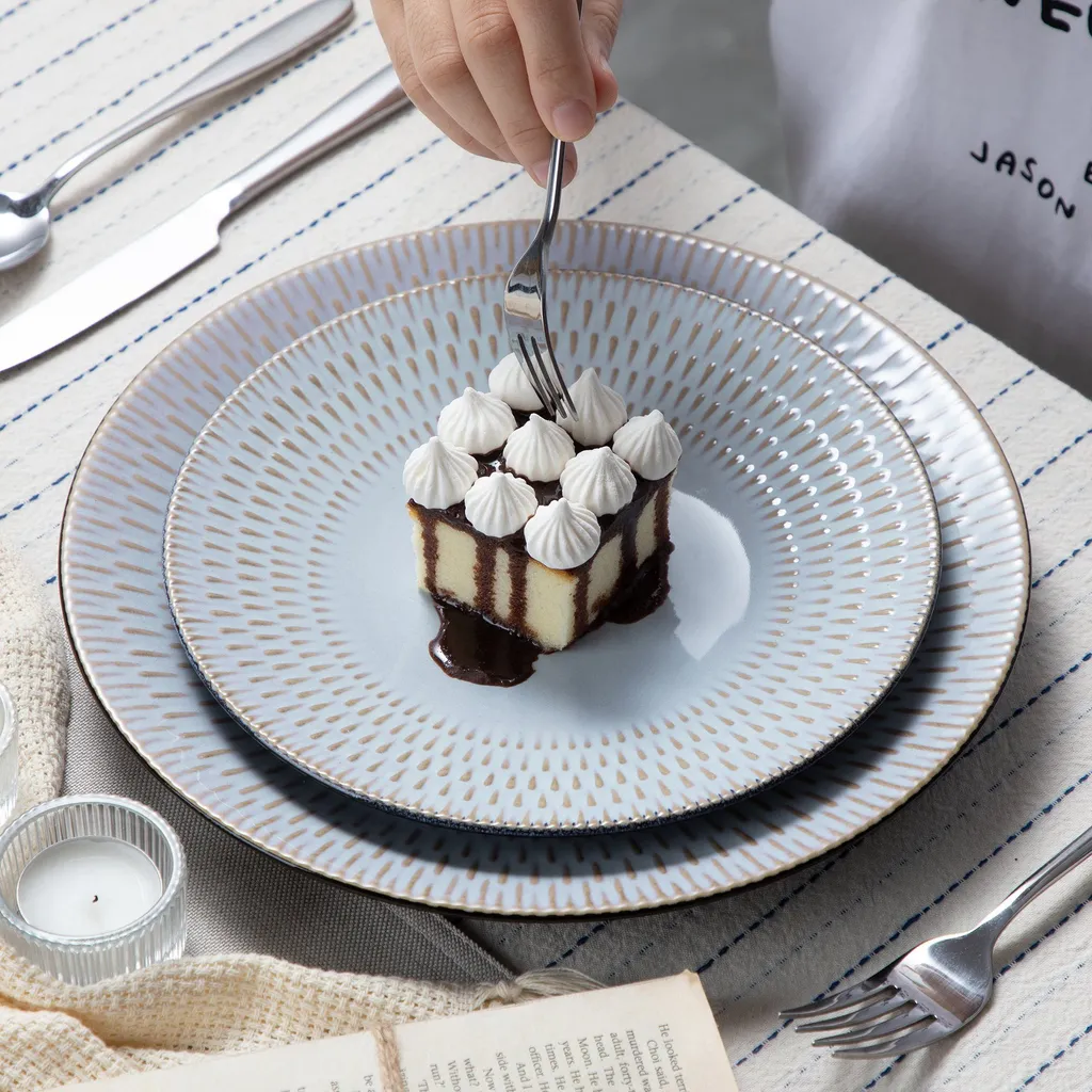 Kombiservice Steinzeug, Vancasso PLUVO Tafelservice, 16-teiliges Ess Geschirrset Mit Je 4 Speisetellern, Kuchentellern, Schalen Und Tassen Für 4 Personen 7 Kombiservice Steinzeug, Vancasso PLUVO Tafelservice, 16-teiliges Ess Geschirrset Mit Je 4 Speisetellern, Kuchentellern, Schalen Und Tassen Für 4 Personen – Bild 5