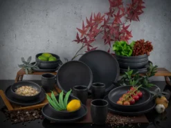 CreaTable 22978 Kombiservice Uno BLACK Für 4 Personen, Steinzeug, Schwarz (1 Set, 16-teilig) -Esstisch Lieferungen Rabatte 3ce8d77569b7ca9d7a4f079e1a28fff7