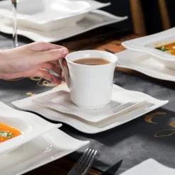 MALACASA, Serie Mario, 60 Tlg. Cremeweiß Porzellan Geschirrset Tafelservice Mit Je 12 Kaffeetassen, 12 Untertassen, 12 Dessertteller, 12 Suppenteller Und 12 Speiseteller -Esstisch Lieferungen Rabatte 3e7006cb86625981d4ba04611d3a21c7