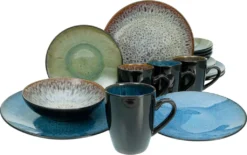 CreaTable 23629 Kombiservice Bali Für 4 Personen, Steinzeug, Mehrfarbig (1 Set, 16-teilig) -Esstisch Lieferungen Rabatte 3e79e8365931608a955de0c509f64462