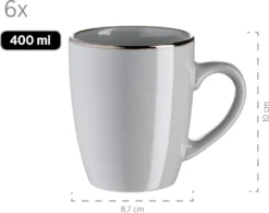 Mäser 931628 Kombiservice Metallic RIM Für 6 Personen, Steinzeug, Grau (1 Set, 24-teilig) -Esstisch Lieferungen Rabatte 3fbd0bb3530cd46ddfb5de1105340779