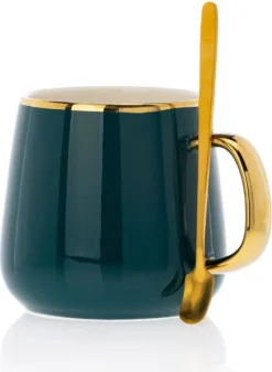 HowHomely Kaffeeservice Keramik 4 Personen - Teeservice 10-tlg. - Grün-Gold -Esstisch Lieferungen Rabatte 463044aeda106ce27cd4b333171be4c2