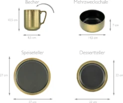 CreaTable 23592 Kombiservice Modern Industrial Für 4 Personen, Steinzeug, Schwarz/gold (1 Set, 16-teilig) 15 CreaTable 23592 Kombiservice Modern Industrial Für 4 Personen, Steinzeug, Schwarz/gold (1 Set, 16-teilig) -Esstisch Lieferungen Rabatte 46c1de60d245fbc7cd8630a96e1f4066