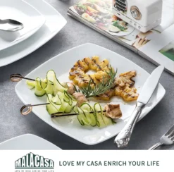 MALACASA, Serie Julia, 36 Tlg. Set Porzellan Geschirrset Tafelservice Mit Kuchenteller, Flachteller Und Suppenteller Für 12 Personen -Esstisch Lieferungen Rabatte 48c992eb59f6eeac5d9f27c7657cb07b