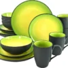 CreaTable 20220 Kombiservice Hot Green Für 4 Personen, Steinzeug, Rund, Grün/gelb/schwarz (1 Set, 16-teilig) -Esstisch Lieferungen Rabatte 4a714c830dc7998e7d038645fe0c1fa0