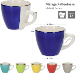 18tlg Kaffeeservice Malaga Kaffee Tee-Gedeck 6Pers Kaffeetassen Dessertteller Abstrakt Handbemalt -Esstisch Lieferungen Rabatte 4a8ff27a7143646c28d21a19b3f04755