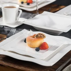 MALACASA, Serie Mario, 60 Tlg. Cremeweiß Porzellan Geschirrset Tafelservice Mit Je 12 Kaffeetassen, 12 Untertassen, 12 Dessertteller, 12 Suppenteller Und 12 Speiseteller -Esstisch Lieferungen Rabatte 4b77ceabf19590294fdb47834f0e9810