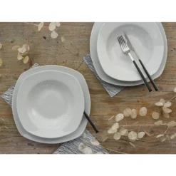 CreaTable 19511 Tafelservice Amelie Für 6 Personen + Uni, Porzellan, Weiß (1 Set, 12-teilig) -Esstisch Lieferungen Rabatte 4dbd1dd0dadad76728926fd07686d3b4
