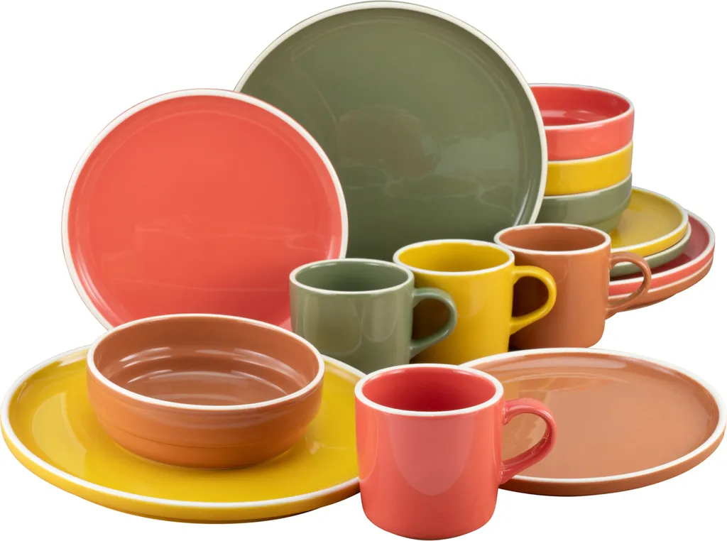 CreaTable 22899 Kombiservice Indian Summer Für 4 Personen, Steingut, Mehrfarbig (1 Set, 16-teilig) 3 CreaTable 22899 Kombiservice Indian Summer Für 4 Personen, Steingut, Mehrfarbig (1 Set, 16-teilig)