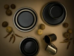 CreaTable 23594 Kombiservice Modern Industrial Für 4 Personen, Steinzeug, Schwarz/gold (1 Set, 12-teilig) -Esstisch Lieferungen Rabatte 55b5c40a3bd0fa2636215401cd265055 1