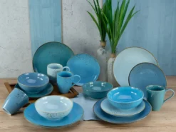 CreaTable 20157 Kombiservice Nature Collection Aqua Für 4 Personen, Steinzeug, Aqua (1 Set, 16-teilig) -Esstisch Lieferungen Rabatte 56b9416dfbedbc1f970ccfa1a3a9d6c2