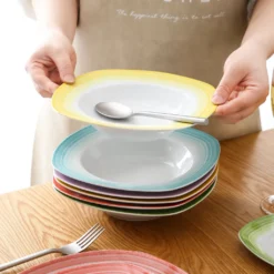 VEWEET Tafelservice 'SPARK' Aus Porzellan, 60-tlg Kombiservice, Kaffeetassen, Untertasse, Dessertteller, Speiseteller Und Suppenteller, Komplettservice Für 12 Personen -Esstisch Lieferungen Rabatte 59b05cd5d86ce993f7ca4b72daae2ae3