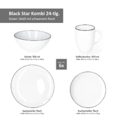 Van Well Black Star 24tlg. Kombi-Service 6 Personen Porzellan Geschirr-Set -Esstisch Lieferungen Rabatte 5a372f5e49e146e019bf6ea3d91e709f