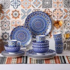 Vancasso Tafelservice Porzellan, Mandala 16 Teiliges Essgeschirr Kombiservice, Handbemaltes Geschirrset Für 4 Personen, Böhmischer Stil -Esstisch Lieferungen Rabatte 5b873736b823e020aa4f327d548bf0f6