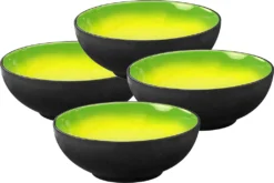 CreaTable 20220 Kombiservice Hot Green Für 4 Personen, Steinzeug, Rund, Grün/gelb/schwarz (1 Set, 16-teilig) -Esstisch Lieferungen Rabatte 698841e1d93deeffabeda650a8696b88