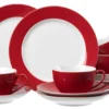 Flirt Kaffeeservice Doppio 18-teilig Mit Rotem Rand, Porzellan -Esstisch Lieferungen Rabatte 69b20309ba8184f7dfa203ad11b02585