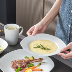 MALACASA, Serie Elisa, 100-teilig Tafelservice, Porzellan Kombiservice Mit Speiseteller, Suppenteller, Eierbecher, Kaffeetassen, Müslischalen, Dessertteller Für 12 Personen Grauweiß -Esstisch Lieferungen Rabatte 6bfc8662e214e1957b0f41ffbd9f02b5