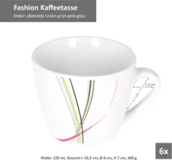 Van Well 18tlg. Kaffeeservice "Fashion" -Esstisch Lieferungen Rabatte 70dc860fcac5ab0ce64cfe536506a8eb