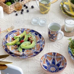 Vancasso Tafelservice Porzellan, JASMIN 16 Teiliges Essgeschirr Kombiservice, Handbemaltes Geschirrset Für 4 Personen, Böhmischer Stil -Esstisch Lieferungen Rabatte 70f60758be62884887cf37b92a07cb1b