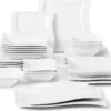 MALACASA, Serie Flora, 26 Tlg. Cremeweiß Porzellan Geschirrset Kombiservice Tafelservice Mit 6 Schalen, 6 Dessertteller, 6 Suppenteller, 6 Speiseteller Und 2 Rechteckigen Platten -Esstisch Lieferungen Rabatte 728fcad0cfc0b133574b1288260720c7