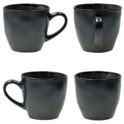 18tlg. Kaffeeservice Reactive Glaze Grey Black Steingut Teller Tasse Schwarz -Esstisch Lieferungen Rabatte 7406ceead1b1a509f635ac2ed812173a