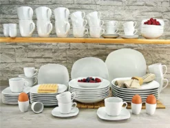 CreaTable 13915 Kombiservice Square Für 4 Personen, Porzellan, Weiß (1 Set, 16-teilig) -Esstisch Lieferungen Rabatte 759ea7e7a0a1e03b0035b791de4b0aac